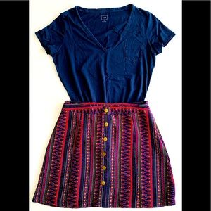 summer skirt and t-shirt set, sport style,Size M